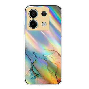 For Xiaomi Poco X6 5G Laser Marble Pattern Clear TPU Protective Phone Case(Yellow)