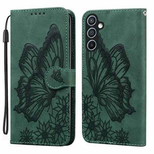 For Samsung Galaxy A17 5G / A26 5G Retro Skin Feel Butterflies Embossing Horizontal Flip Leather Phone Case(Green)