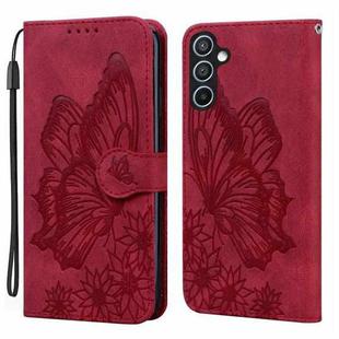 For Samsung Galaxy A17 5G / A26 5G Retro Skin Feel Butterflies Embossing Horizontal Flip Leather Phone Case(Red)
