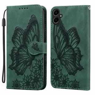 For Samsung Galaxy A07 4G / A06 4G Retro Skin Feel Butterflies Embossing Horizontal Flip Leather Phone Case(Green)