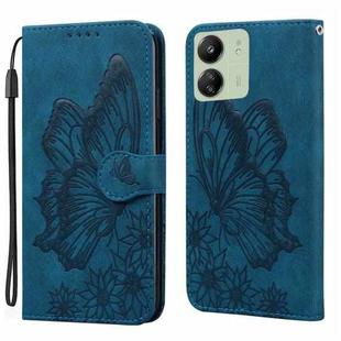 For Xiaomi Redmi 13C / POCO C65 Retro Skin Feel Butterflies Embossing Horizontal Flip Leather Phone Case(Blue)