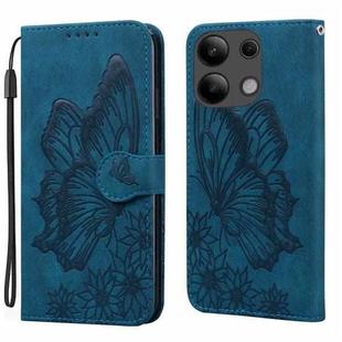 For Xiaomi Redmi Note 13 4G Retro Skin Feel Butterflies Embossing Horizontal Flip Leather Phone Case(Blue)