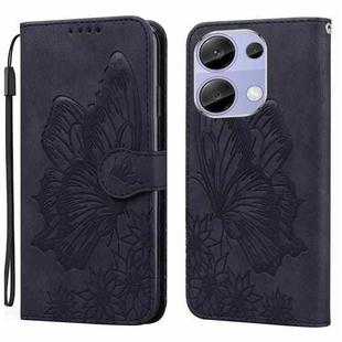 For Xiaomi Redmi Note 13 Pro 4G Retro Skin Feel Butterflies Embossing Horizontal Flip Leather Phone Case(Black)