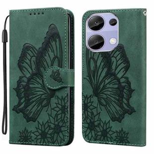For Xiaomi Redmi Note 13 Pro 4G Retro Skin Feel Butterflies Embossing Horizontal Flip Leather Phone Case(Green)