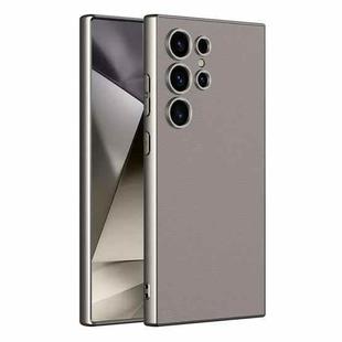 For Samsung Galaxy S24 Ultra 5G GKK Metal Paint Skin Feel Leather Full Coverage Phone Case(Grey)