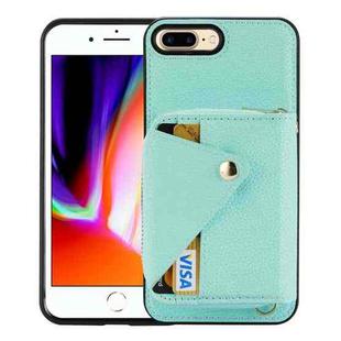For iPhone 8 Plus / 7 Plus Crossbody Zipper Card Bag RFID Anti-theft Phone Case(Mint Green)