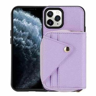 For iPhone 11 Pro Crossbody Zipper Card Bag RFID Anti-theft Phone Case(Purple)