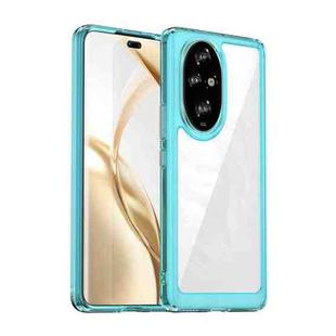 For Honor 200 Pro Colorful Series Acrylic Hybrid TPU Phone Case(Transparent Blue)