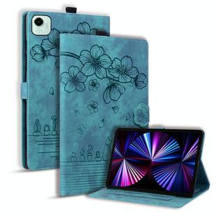 For Honor Pad X9a / X9 Pro Cartoon Sakura Cat Embossed Leather Tablet Case(Green)