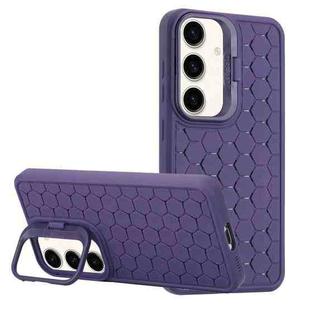 For Samsung Galaxy S24+ 5G Honeycomb Radiating Lens Holder Magsafe Phone Case(Purple)