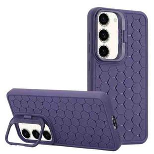 For Samsung Galaxy S23 5G Honeycomb Radiating Lens Holder Magsafe Phone Case(Purple)