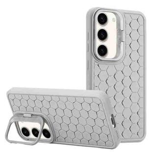 For Samsung Galaxy S23 5G Honeycomb Radiating Lens Holder Magsafe Phone Case(Grey)