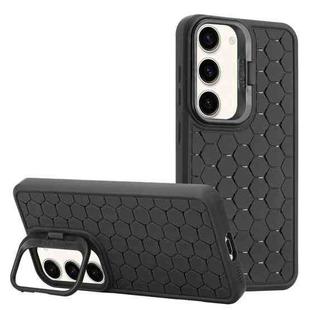 For Samsung Galaxy S23+ 5G Honeycomb Radiating Lens Holder Magsafe Phone Case(Black)