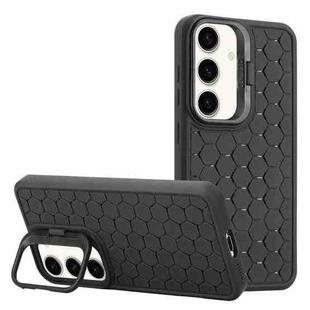 For Samsung Galaxy S23 FE 5G Honeycomb Radiating Lens Holder Magsafe Phone Case(Black)