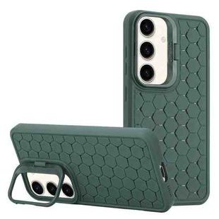 For Samsung Galaxy S23 FE 5G Honeycomb Radiating Lens Holder Magsafe Phone Case(Green)