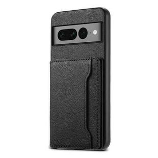 For Google Pixel 7 Pro 5G Calf Texture Card Bag Design Full Coverage Phone Case(Black)