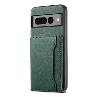 For Google Pixel 7 Pro 5G Calf Texture Card Bag Design Full Coverage Phone Case(Green)