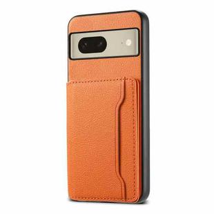 For Google Pixel 8 Calf Texture Card Bag Design Full Coverage Phone Case(Orange)