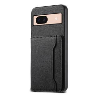 For Google Pixel 8a Calf Texture Card Bag Design Full Coverage Phone Case(Black)