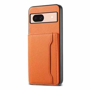 For Google Pixel 8a Calf Texture Card Bag Design Full Coverage Phone Case(Orange)