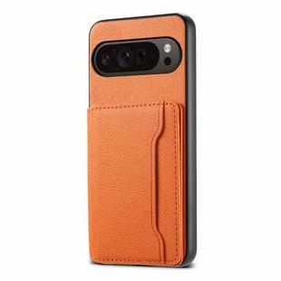 For Google Pixel 10 Pro / 10 Calf Texture Card Bag Design Full Coverage Phone Case(Orange)