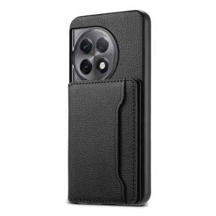 For OnePlus Ace 2 Pro Calf Texture Card Bag Design Full Coverage Phone Case(Black)