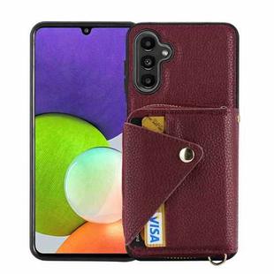 For Samsung Galaxy A14 Crossbody Zipper Card Bag RFID Anti-theft Phone Case(Wine Red)