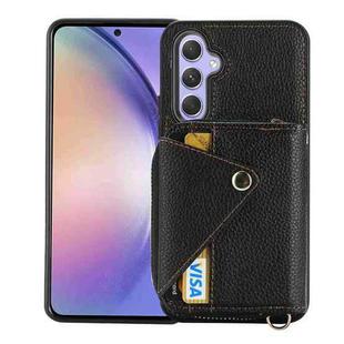 For Samsung Galaxy A34 Crossbody Zipper Card Bag RFID Anti-theft Phone Case(Black)