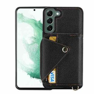 For Samsung Galaxy S22 5G Crossbody Zipper Card Bag RFID Anti-theft Phone Case(Black)