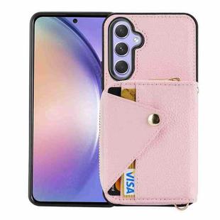 For Samsung Galaxy S24+ 5G Crossbody Zipper Card Bag RFID Anti-theft Phone Case(Pink)