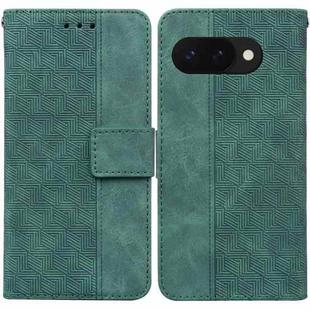 For Google Pixel 9a Geometric Embossed Leather Phone Case(Green)