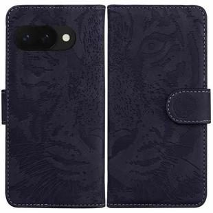 For Google Pixel 9a Tiger Embossing Pattern Flip Leather Phone Case(Black)