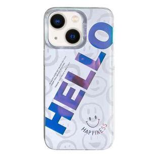 For iPhone 14 Colorful Pattern TPU + PC Phone Case(HELLO)