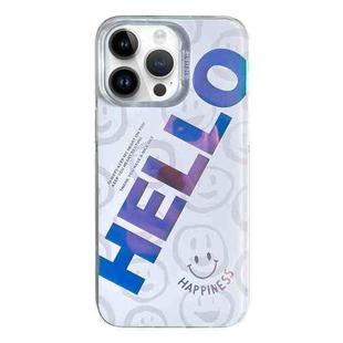 For iPhone 14 Pro Colorful Pattern TPU + PC Phone Case(HELLO)