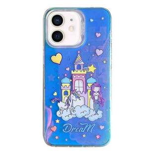 For iPhone 12 Colorful Pattern TPU + PC Phone Case(Rainbow Castle)