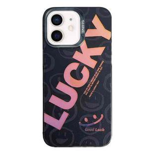 For iPhone 12 Colorful Pattern TPU + PC Phone Case(LUCKY)