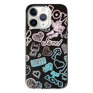 For iPhone 11 Pro Max Colorful Pattern TPU + PC Phone Case(Graffiti Angel)
