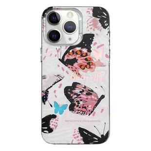 For iPhone 11 Pro Max Colorful Pattern TPU + PC Phone Case(Pink Butterflies)