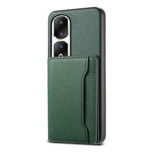 For Honor 90 Pro Calf Texture Card Bag Design Full Coverage Phone Case(Green)