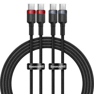 Baseus Cafule Series 2pcs / Set Type-C to Type-C 100W Fast Charging Data Cable, Length:2m(Red Black + Grey Black)