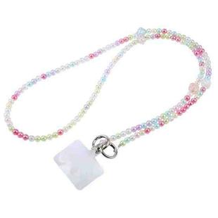 Phone Anti-lost Colorful Bead Chain Crossbody Lanyard(Flower)