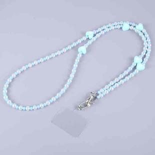 Mobile Phone Anti-lost Love Heart Crossbody Long Bead Chain(Blue)