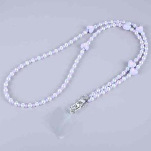 Mobile Phone Anti-lost Love Heart Crossbody Long Bead Chain(Purple)