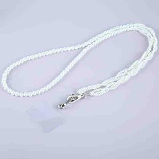 Mobile Phone Anti-lost Crossbody Long Bead Chain(Pearl White)