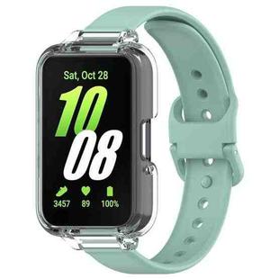 For Samsung Galaxy Fit 3 Half Coverage PC Watch Case + Silicone Watch Band Set(Teal)