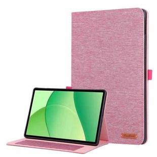 For OPPO Pad SE 11 2025 Fabric Texture Horizontal Flip Leather Tablet Case(Pink)