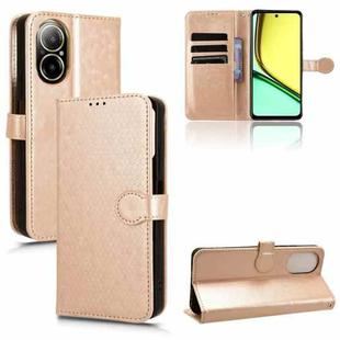 For Realme C67 4G Honeycomb Dot Texture Leather Phone Case(Gold)