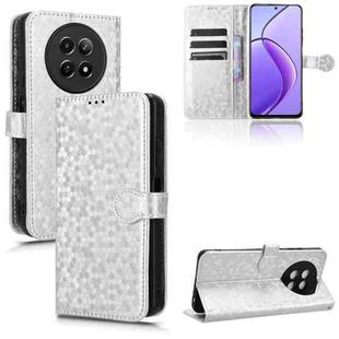 For Realme 12 5G Honeycomb Dot Texture Leather Phone Case(Silver)