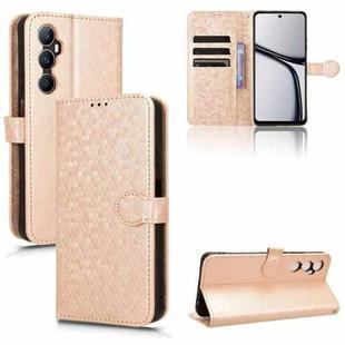 For Realme C65 4G Honeycomb Dot Texture Leather Phone Case(Gold)