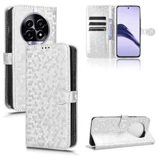 For Realme 13 Pro / 13 Pro+ Honeycomb Dot Texture Leather Phone Case(Silver)